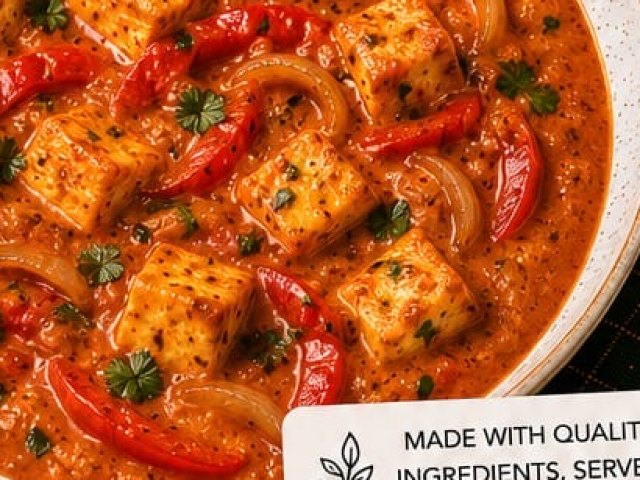 Paneer, Red Pepper, Garlic & Onion Curry