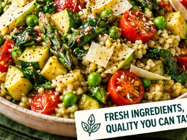 Vegetable Creamy Pesto Risotto
