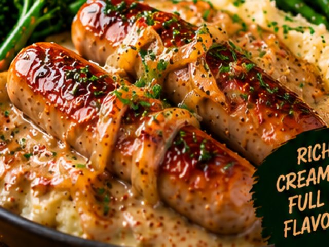 Easy Sausages In A Creamy Mustard Sauce