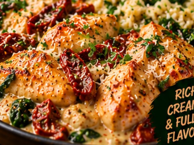 Easy Creamy Garlic Chicken with Sun-dried Tomatoes