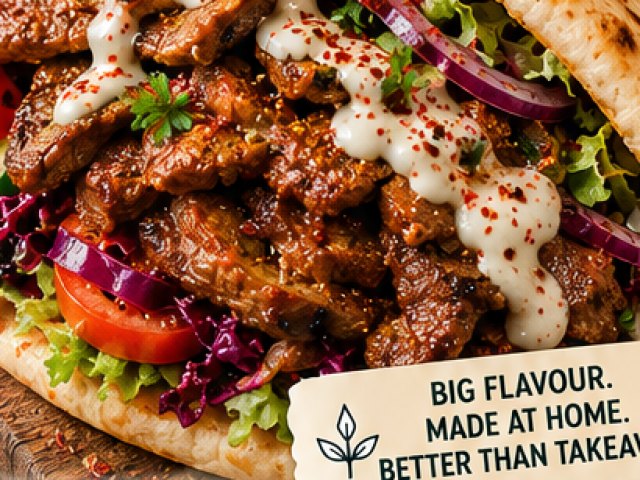 Turkish Doner Kebab Salad Pita